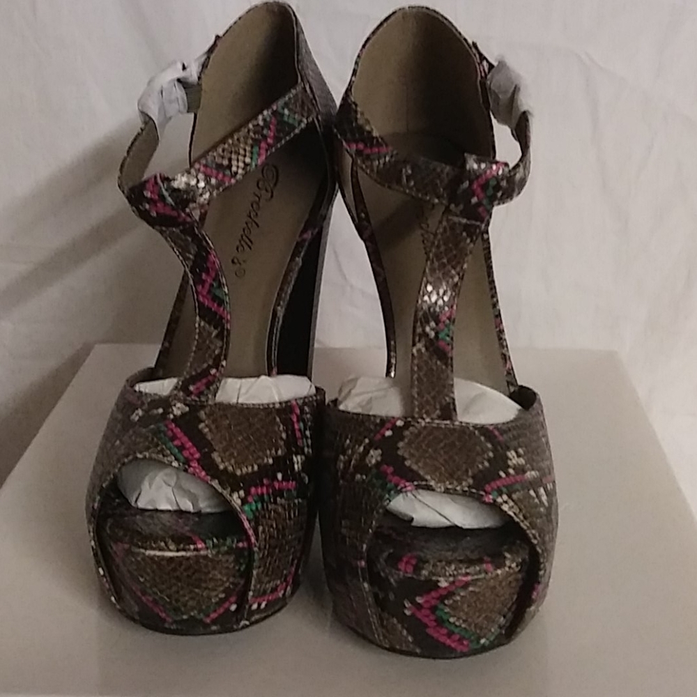 Snake print heels